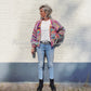MYPZ Short light mohair scrap yarn cardigan