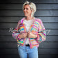 MYPZ Short light mohair scrap yarn cardigan