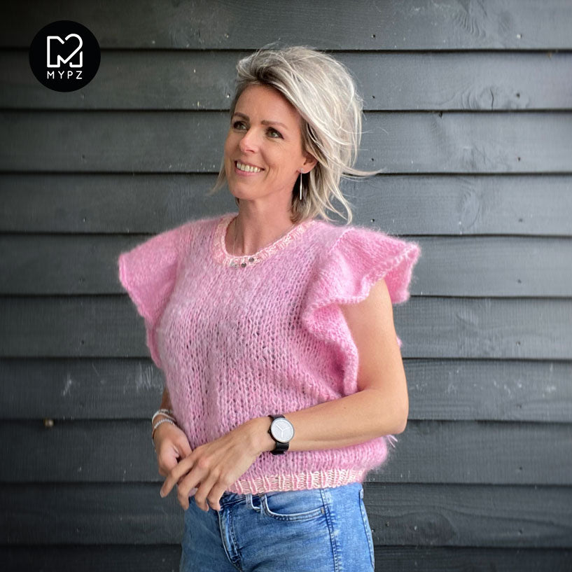 MYPZ Mohair cute ruffle top